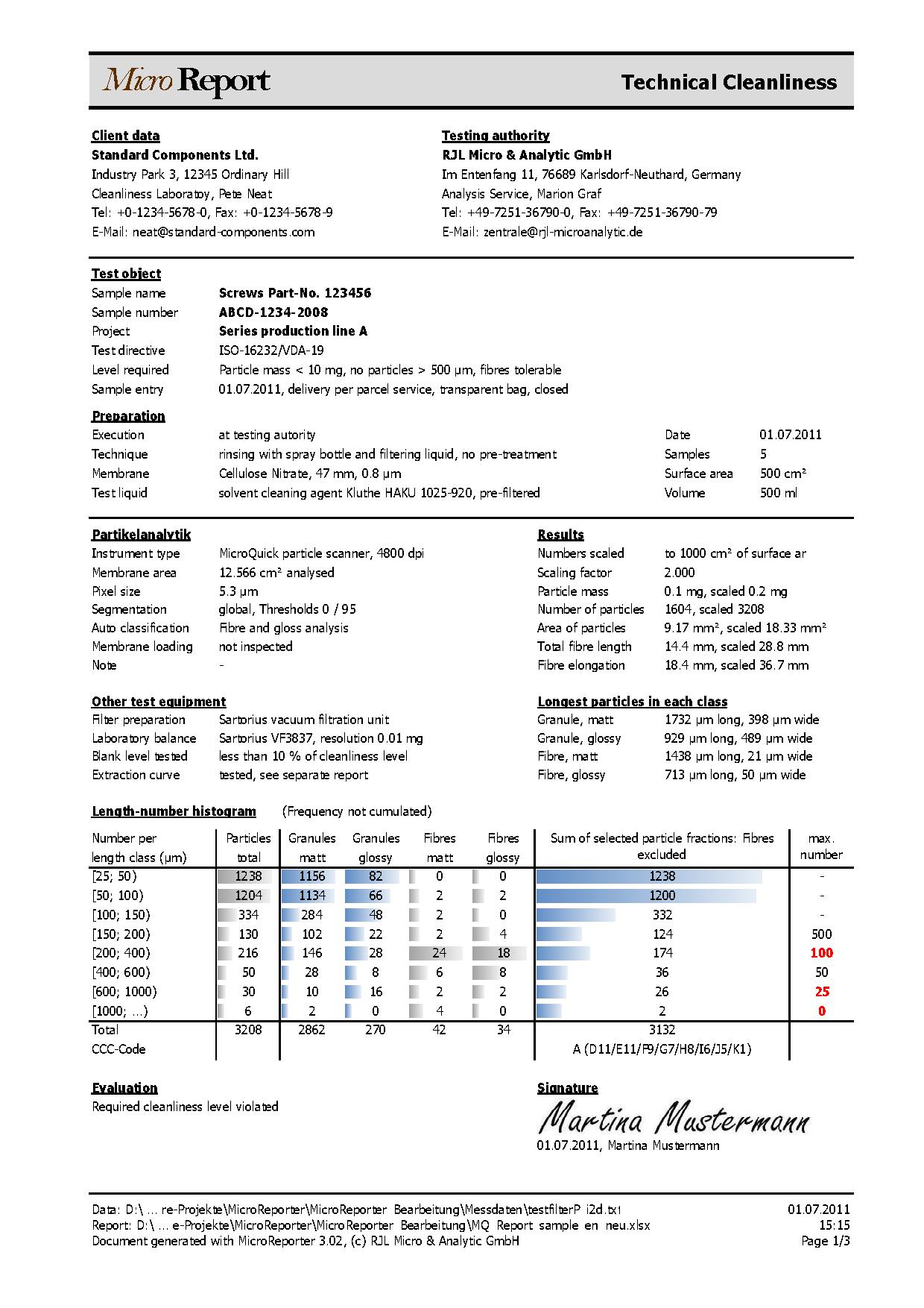 顆粒圖像分析儀測試報告